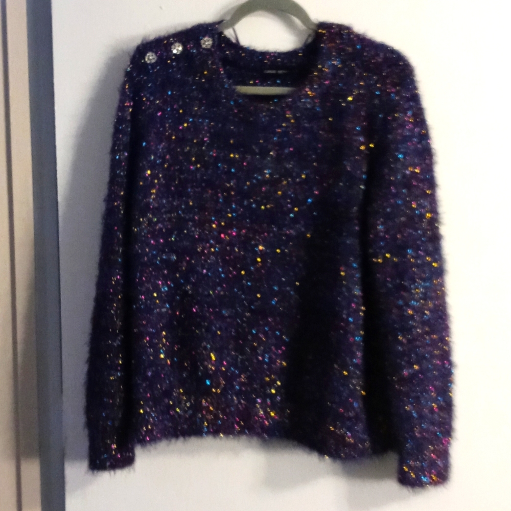 NWT Lane Bryant sparkle sweater with rhinestone accents on shoulder